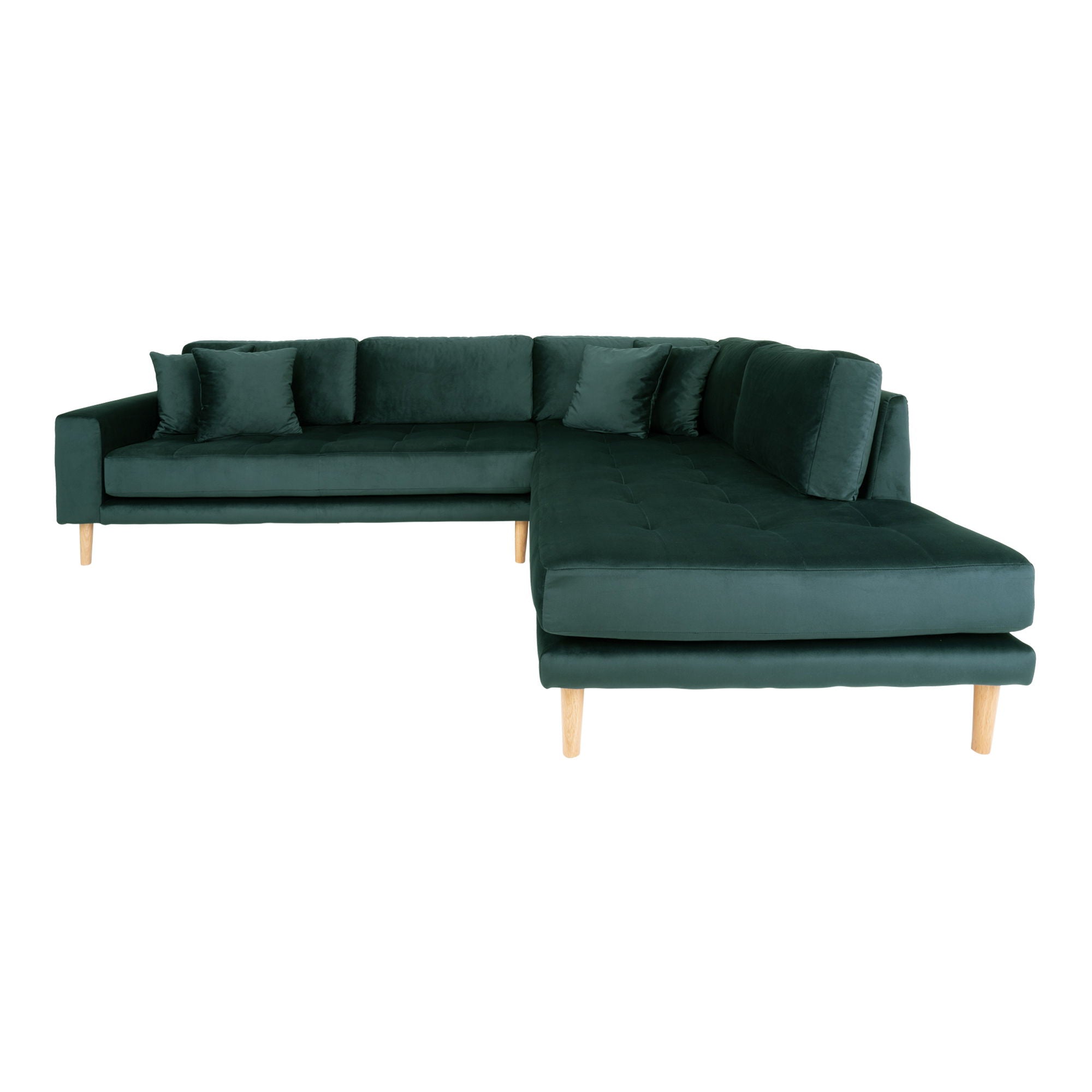 Lido – Ecksofa mit Offenem Ende, offene Seite rechts, Samtbezug, 92–220 × 257 × 76 cm